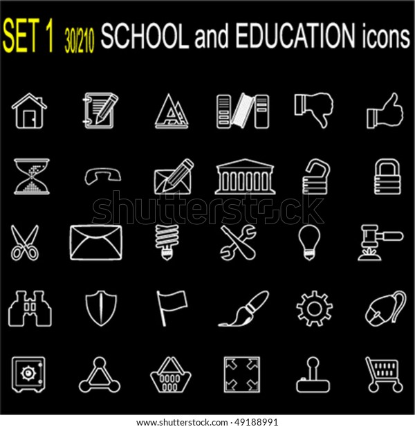 30 Different Highly Detailed Vector Icons Stock Vector (Royalty Free ...