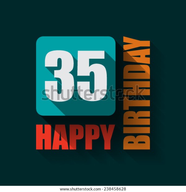 35 Happy Birthday Background Card Flat Stock Vector (Royalty Free