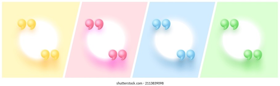 3d Quote Realistic Render Design Cute Stock Vector (Royalty Free ...