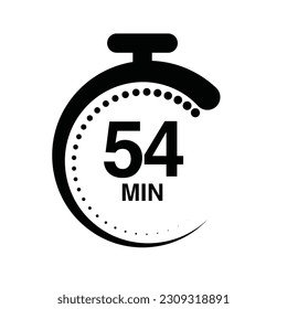 54 Minutes Timer Stopwatch Vector Illustration Stock Vector (Royalty ...