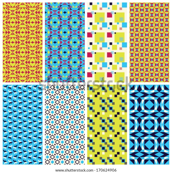 8 Unique Geometric Patterns This Set Stock Vector (Royalty Free