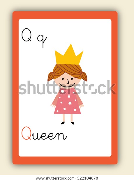 Abc Card Q Word Picture Alphabet Stock Vector (Royalty Free) 522104878 ...
