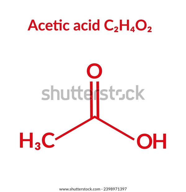Acetic Acid Molecular Structure Formula C2h4o2 Stock Vector (Royalty