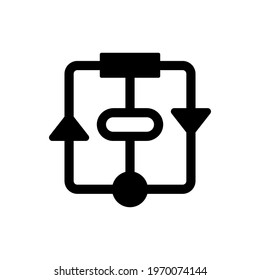 Flow Diagram Glyph Icon Flowchart Elements Stock Vector (Royalty Free ...