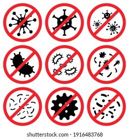 Iconos antibacterianos. Detención de virus, gérmenes: vector de stock (libre  de regalías) 1916483768 | Shutterstock