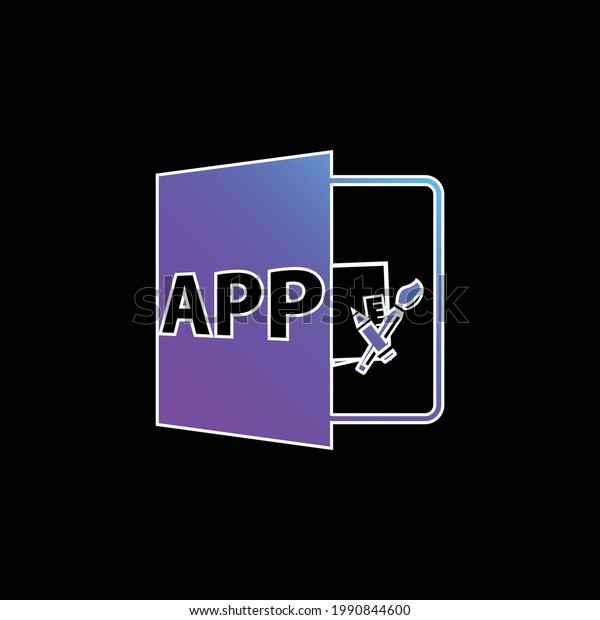 App File Format Symbol Blue Gradient Stock Vector (Royalty Free ...