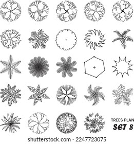 Architectural Drawing Trees Plan Set Stock Vector (Royalty Free ...