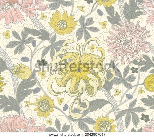 Chrysanthemum Vine Over 192 RoyaltyFree Licensable Stock