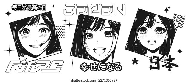 World of Our Fantasy Anime monochrome, Anime, Kawaii anime