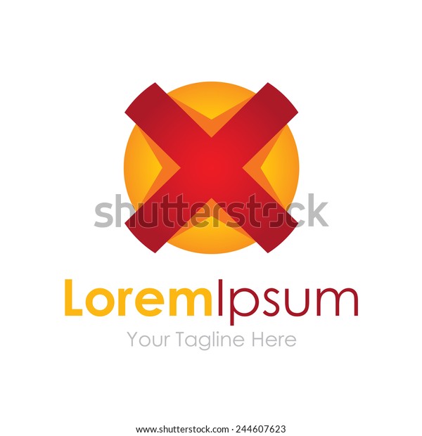 Big Red X Button Rejection Business Stock Vector (Royalty Free