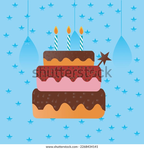 Birthday Cake Candles Vector Isolated Illustration Stock Vector