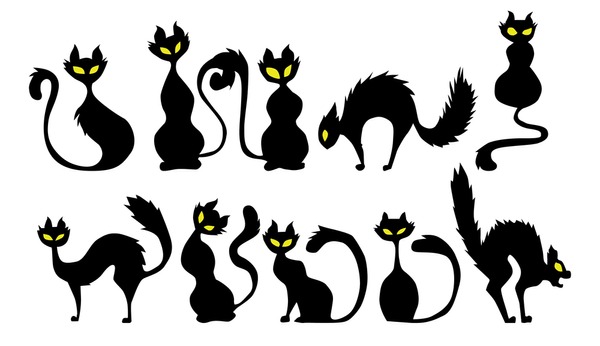 Set Black Cat Emoji. Vector & Photo (Free Trial)