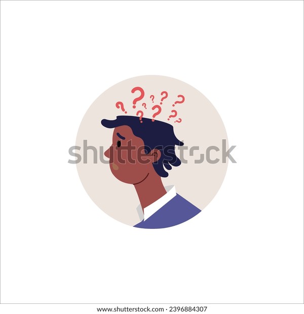 Black Man Question Mark Vector Illustration Stock Vector (Royalty Free ...