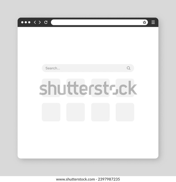Blank Web Browser Window Tab Toolbar Stock Vector (Royalty Free ...