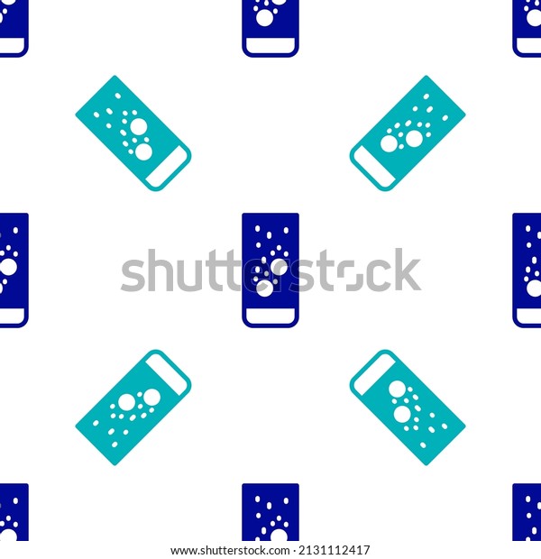 Blue Effervescent Aspirin Tablets Dissolve Glass Stock Vector (Royalty