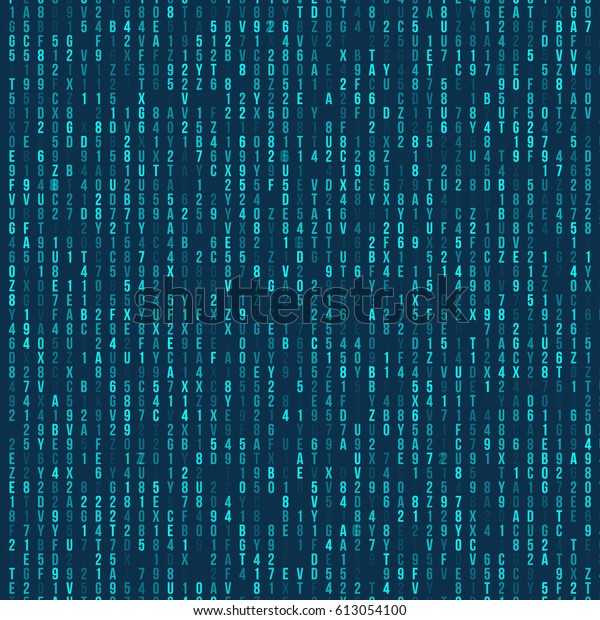 Blue Hexadecimal Computer Code Abstract Matrix Stock Vector (Royalty ...