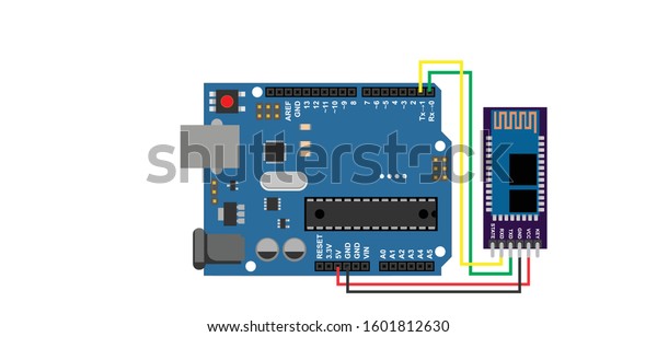 Bluetooth Module Interfacing Arduino Top View Stock Vector (Royalty ...