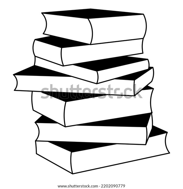 Book Stack Vector Illustrarion Black Icon Stock Vector Royalty Free