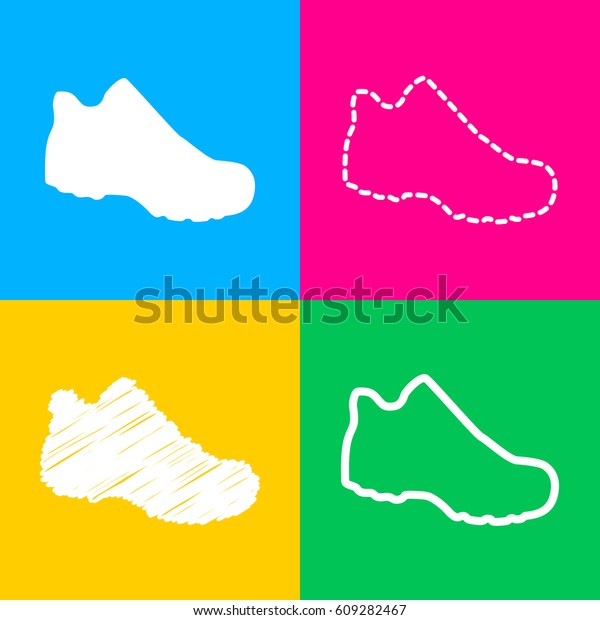Boot Sign Four Styles Icon On Stock Vector (Royalty Free) 609282467 ...