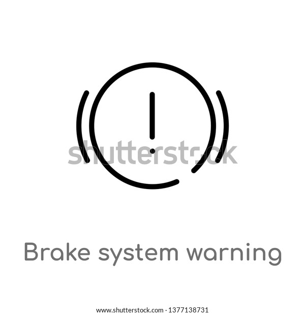 Brake System Warning Vector Line Icon Stock Vector (Royalty Free) 1377138731 Shutterstock