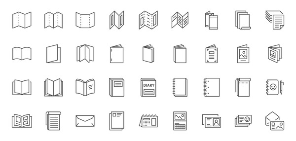 Catalogue Outline Vector Icon. Thin Line Black Catalogue Icon