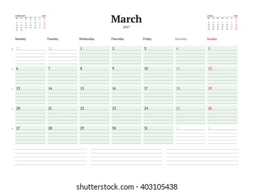 Planner Calendar 2023 Wall Organizer Yearly Stock Vector (Royalty Free