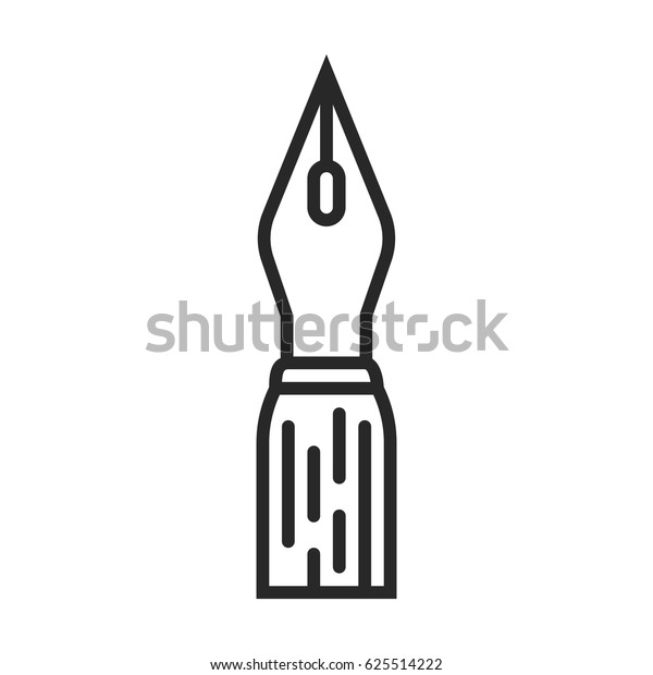 Calligraphy Pen Vector Icon Simple Outline Stock Vector (Royalty Free