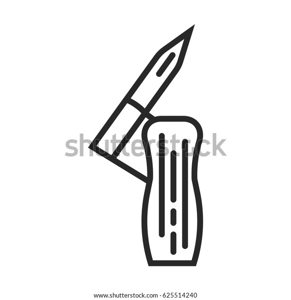 Calligraphy Pen Vector Icon Simple Outline Stock Vector (Royalty Free