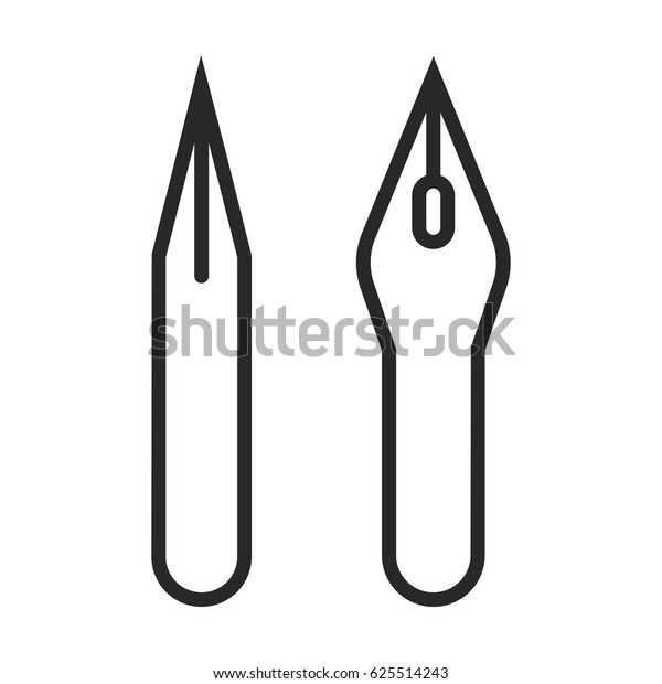 Calligraphy Pen Vector Icon Simple Outline Stock Vector (Royalty Free