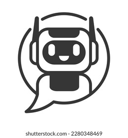 Chatbot Icon Logo On Isolated White Stock Vector (Royalty Free ...
