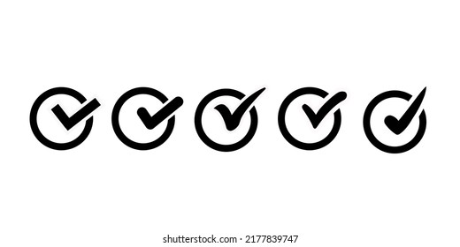 Set Check Mark Icon Black Check Stock Vector (Royalty Free) 2251897931 ...