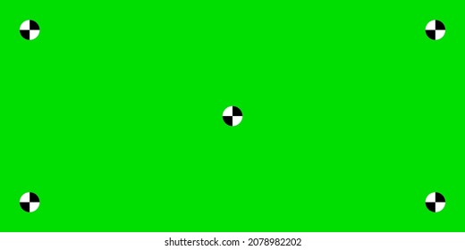 Chroma key green screen background. Motion tracking points cinematography illustration. Stock Vector