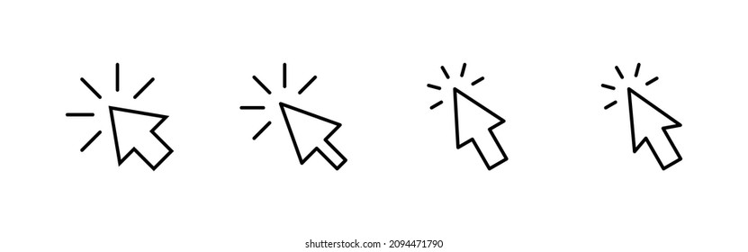 Click Icons Set Pointer Arrow Sign Stock Vector (Royalty Free ...
