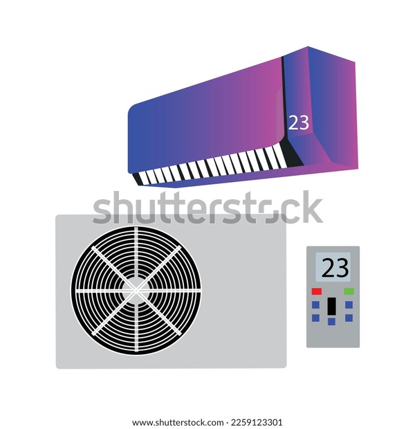 Closed Open Air Conditioner Flow Cold Stock Vector (Royalty Free) 2259123301 Shutterstock