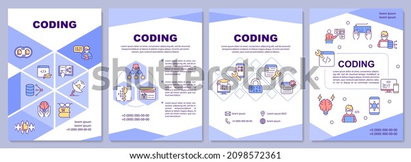Coding Brochure Template Programming Career Booklet Stock Vector ...