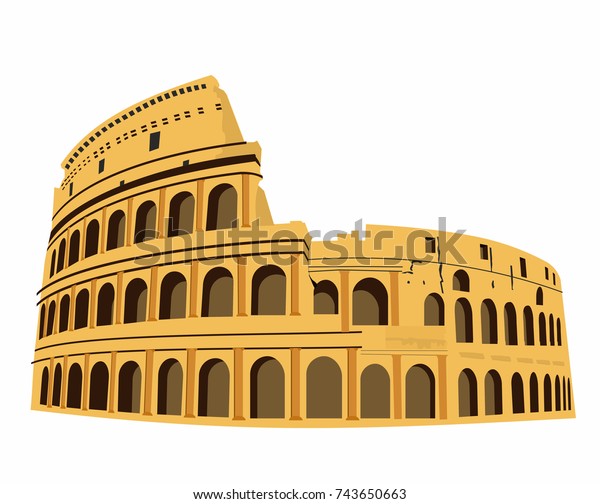 ローマのコリセウム、イタリアのベクター画像。コロッセオ手描き