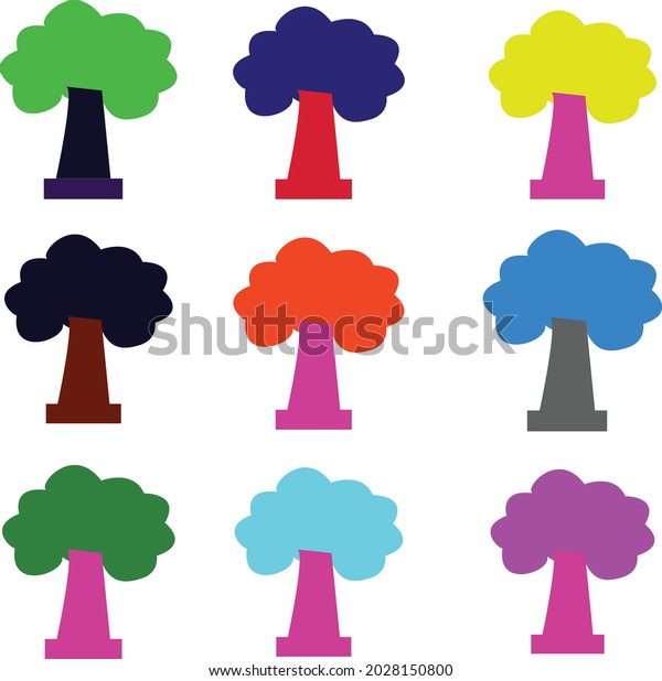 Collection Trees Tree Set Isolated On Stock Vector (Royalty Free ...