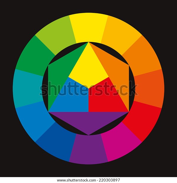Color Wheel On Black Background Color Stock Vector (Royalty Free ...
