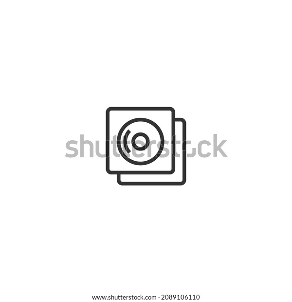 Compact Disk Cover Line Icon Outline Stock Vector (Royalty Free ...
