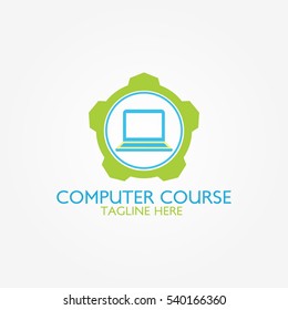 Computer Course Logo Design Template Vector: เวกเตอร์สต็อก (ปลอดค่า ...
