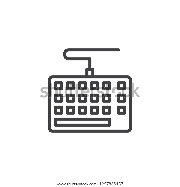 Computer Keyboard Outline Icon Linear Style Stock Vector (Royalty Free