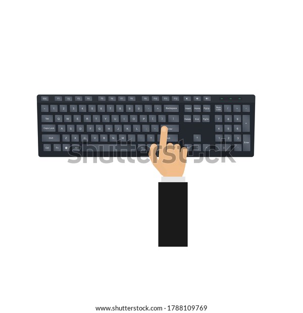 Computer Keyboard Press Enter Vector Illustration Stock Vector (Royalty