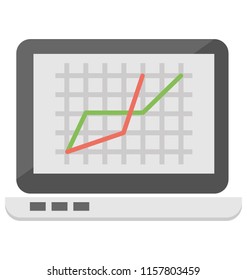 Computer Screen Showing Line Graphs Representing Stock Vector (Royalty ...