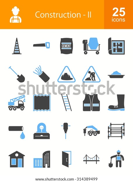 Construction Buildings Icon Set Suitable Web Stock Vector (Royalty Free ...