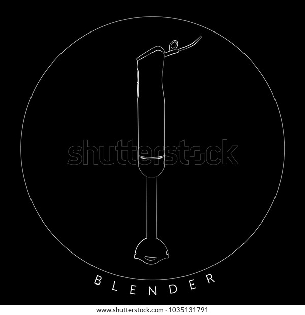 Contour Blender Side View Shredding Cooking Stock Vector (Royalty Free