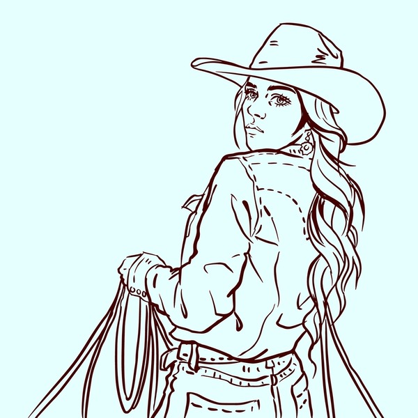 Let's Go Girls | Pink Cowboy Cowgirl Rodeo Hat Preppy Aesthetic Bachelorette Party | HOWDY Y'ALL | White Background | Greeting Card