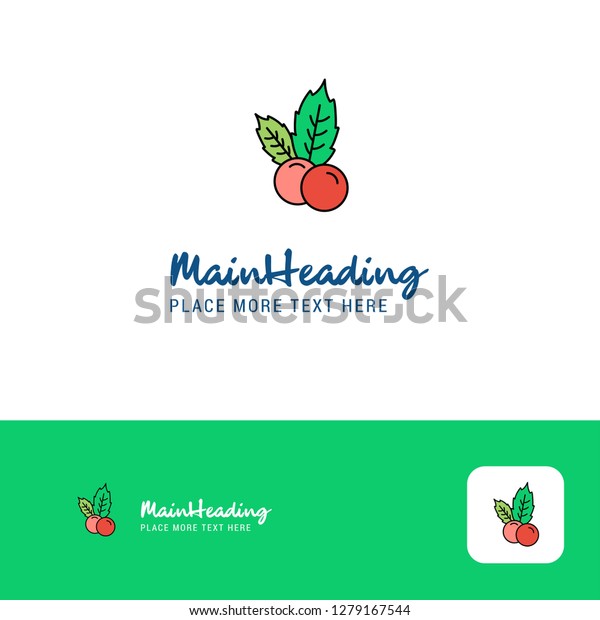 Creative Cherries Logo Design Flat Color Stock Vector (Royalty Free