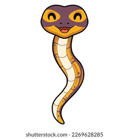 Cute Pastel Ivory Ball Python Cartoon Stock Vector (Royalty Free ...