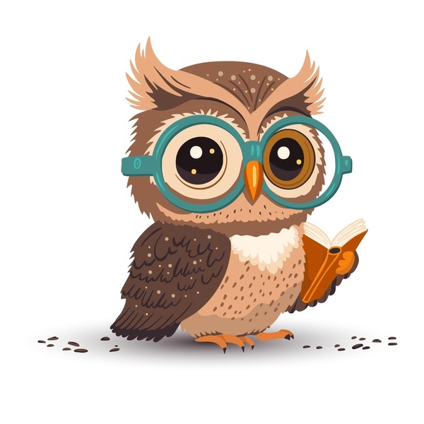 owl read clip art