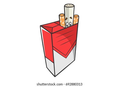 Cute Cigarette Box Vector Illustration Isolated Stock Vector (Royalty Free)  692880313